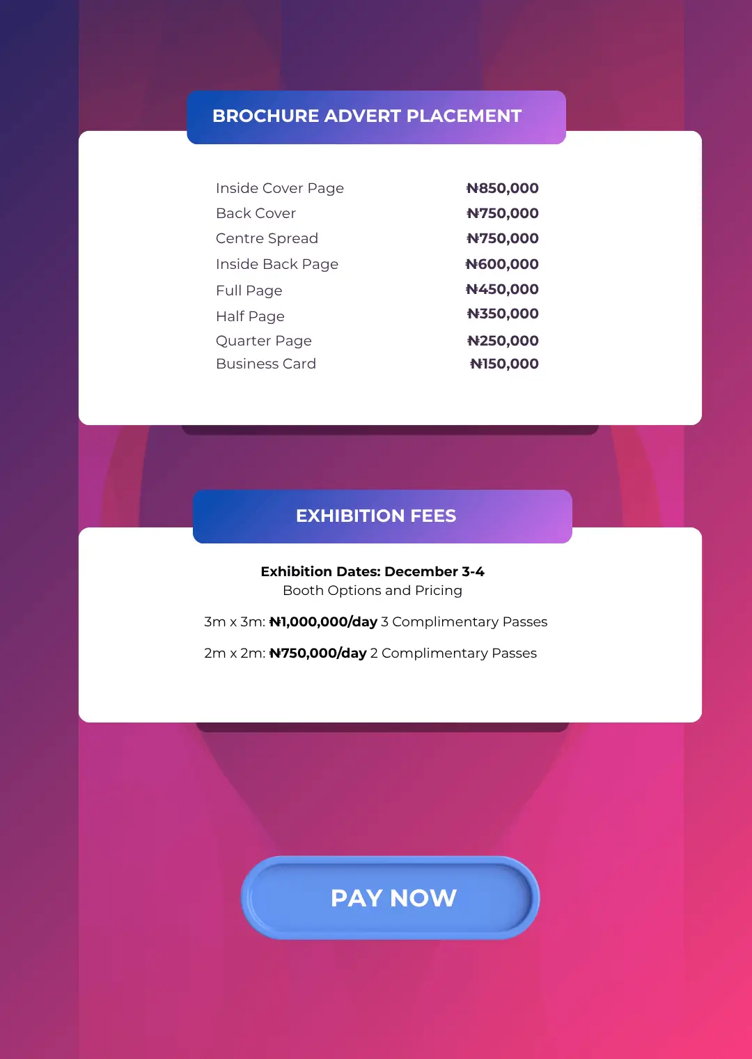 Brochure and Exhibitions
